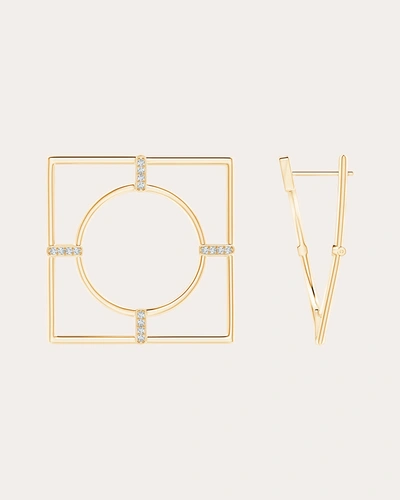 Natori Women's Diamond Bar Infinity Geometric Hoop Earrings In Gold