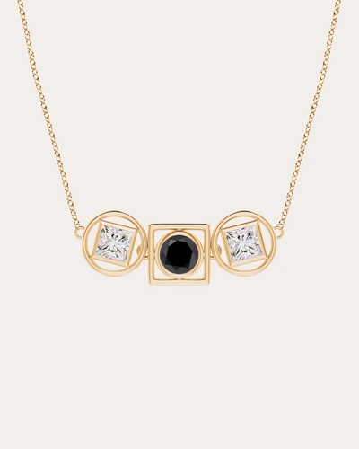Natori Women's Black & White Diamond Infinity Geometric Necklace In Gold