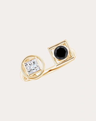 Natori Women's Black & White Diamond Infinity Open Ring In Gold