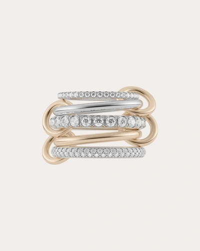 Spinelli Kilcollin Leyla 18k Gold 5-band Diamond Stacked Ring In Silver