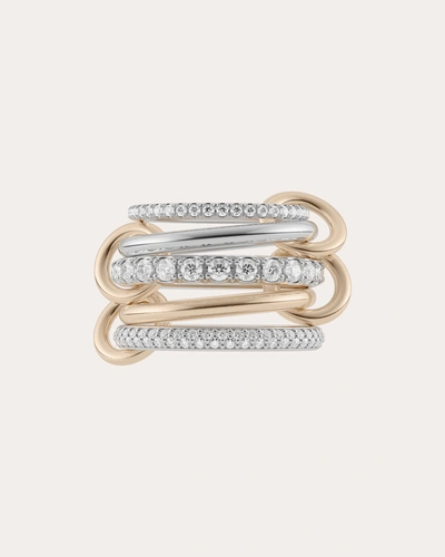 Spinelli Kilcollin Leyla 18k Gold 5-band Diamond Stacked Ring In Multi