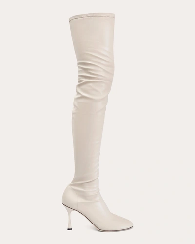 Studio Amelia Women's Leather Spire Thigh-high 90 Boot In White