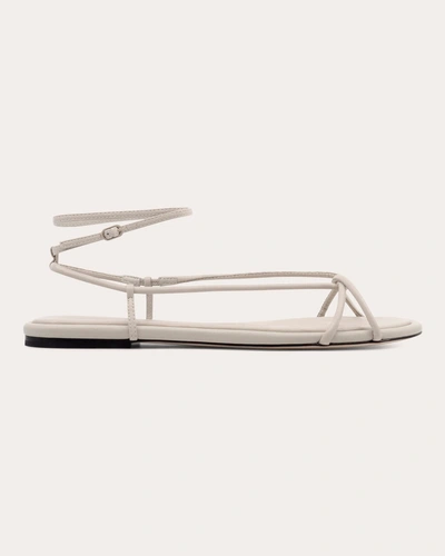 Studio Amelia Women's Leather Vine Tubular Flat In White