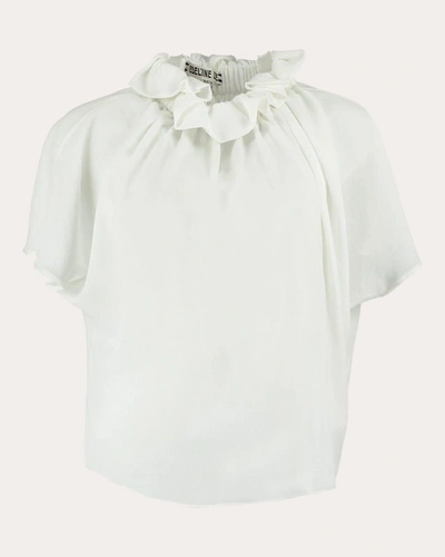 Edeline Lee Women's Ruff Blouse In White