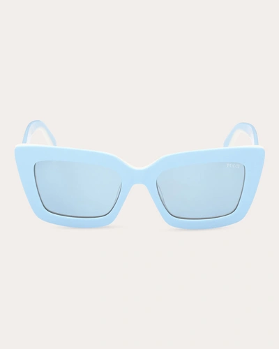 Emilio Pucci Women's Shiny Azure & Blue Turquoise Square Sunglasses