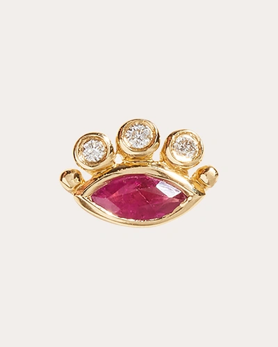 Pamela Love Women's Celestial Eye 14k Gold Ruby And Diamond Single Earring