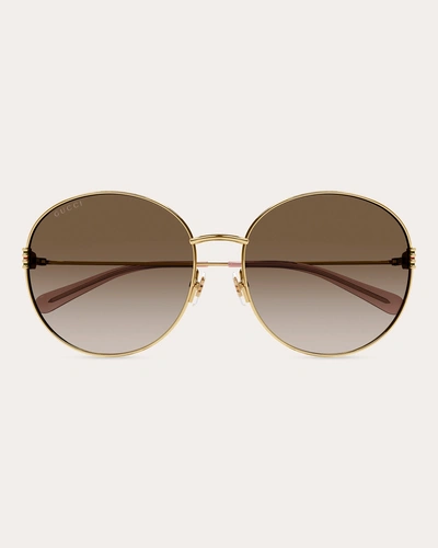 Gucci Women's Shiny Endura Gold Round Sunglasses