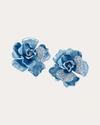 Anabela Chan Recycled Aluminium & 18k White Gold Vermeil Baby Blue Camelia Earrings