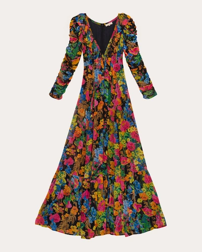 Georgette Ruffle Dress in Night Blossom Georgette Ruffle Dress in Night Blossom