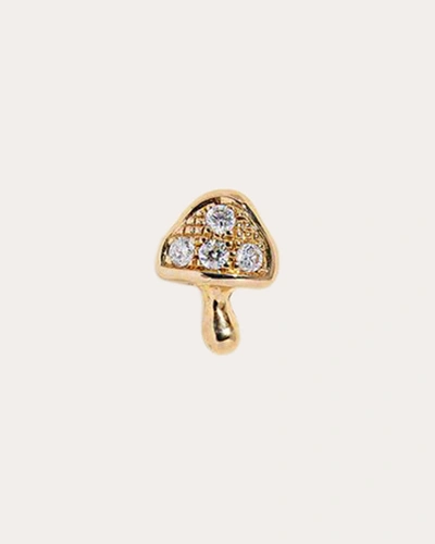 Pamela Love Women's Tiny Diamond Mushroom Stud Earring In Gold