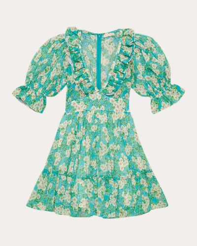 Bytimo Women's Chiffon Puff-sleeve Mini Dress In Blue