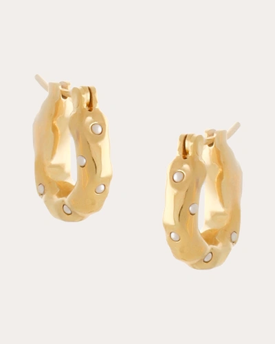 Joanna Laura Constantine Women's Austrian Pearl Mini Waves Hoop Earrings In Gold
