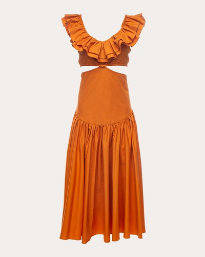 Vasiliki Women's Mia Poplin Midi Dress In Orange
