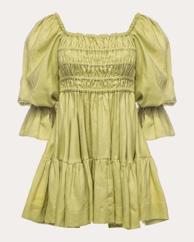 Vasiliki Women's Amelia Linen Mini Dress In Green