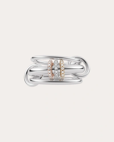 Spinelli Kilcollin Women's Gemini Pavé Diamond Tri-tone Linked Ring In Silver