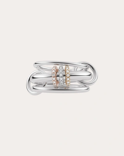 Spinelli Kilcollin Women's Gemini 18k Two-tone Gold Sterling Silver And Diamond Pavé Linked Rings 18k Gold
