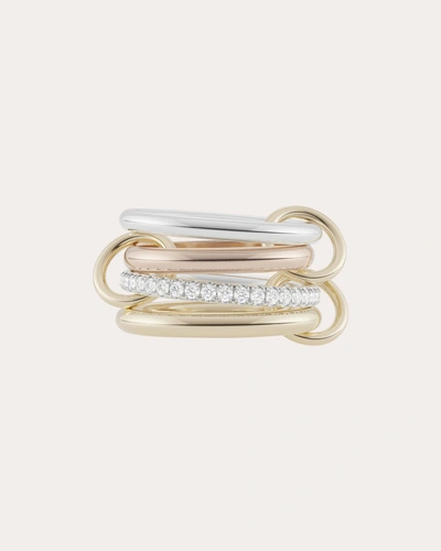 Spinelli Kilcollin Women's Cancer Deux 18k Two-tone Gold Sterling Silver And Diamond Linked Rings In Gold/silver