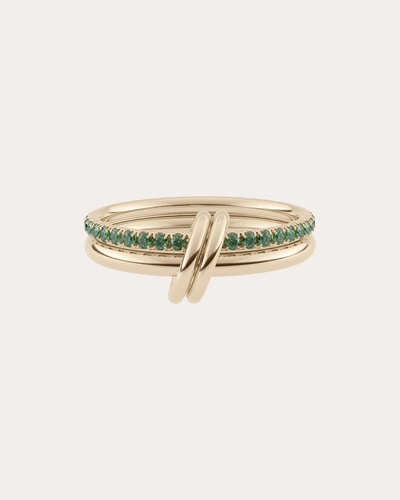 Spinelli Kilcollin 18k Yellow Gold Ceres Emerald Two Link Ring In Green