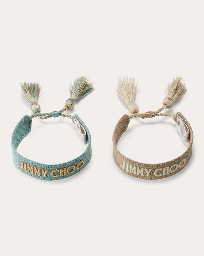 Jimmy Choo Women's Beach Bracelet Set In Natural/smokey Blue