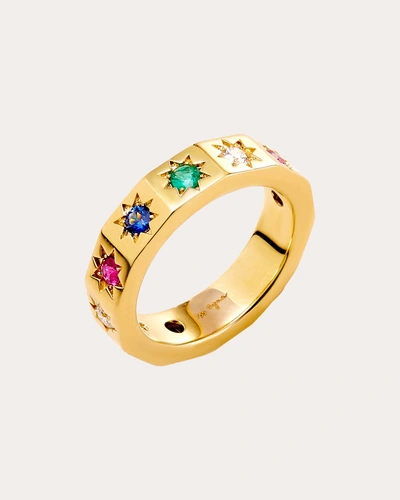 Syna Jewels Women's Cosmic Multicolor Star Band In Gold