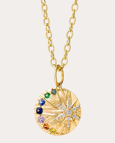 Syna Jewels Women's Cosmic Rainbow Star Pendant In Gold