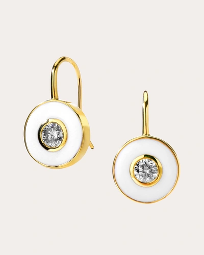 Syna Jewels Women's Cosmic Enamel Diamond Earrings In Gold