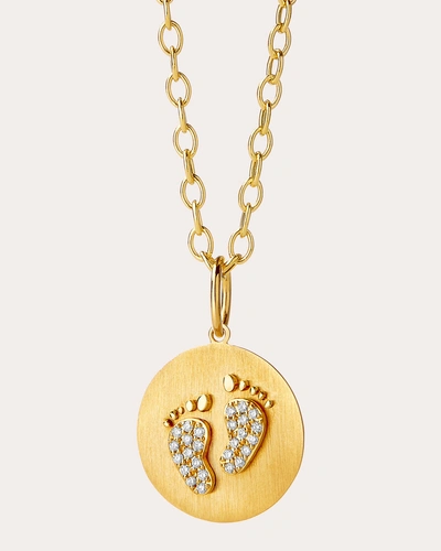 Syna Jewels Women's Baby Feet Charm Pendant In Gold