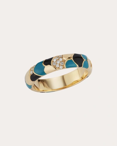 Renna Women's Aegean Enamel & Diamond Ring In Gold