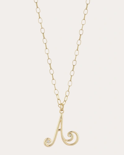Renna Women's Wave Initial Necklace In Gold