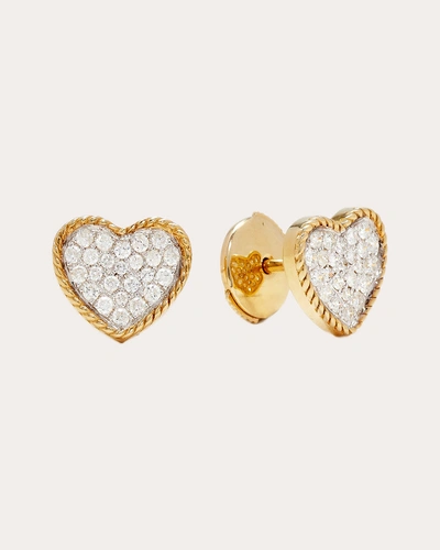 Yvonne Léon Women's Diamond Mini Heart Stud Earrings In Gold