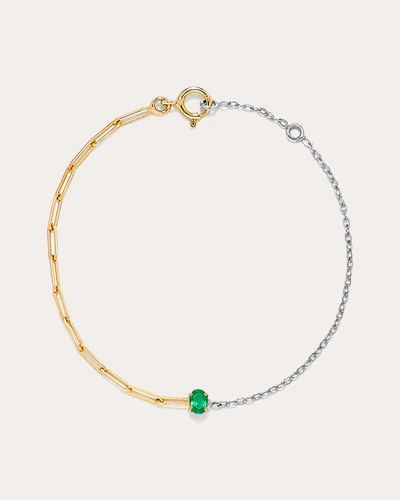 Yvonne Léon Women's Emerald Two-tone Solitaire Bracelet In Green