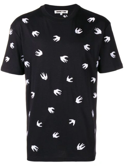 Mcq By Alexander Mcqueen Mcq Alexander Mcqueen Embroidered Swallows T-shirt - Black In Nero