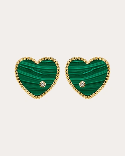 Yvonne Léon Women's Malachite Heart Stud Earrings In Green