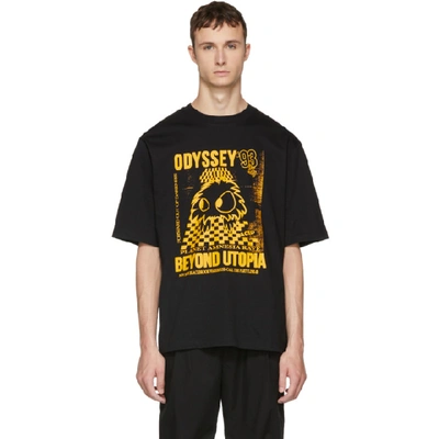 Mcq By Alexander Mcqueen Mcq Alexander Mcqueen Black And Yellow Rave Monster T-shirt In 1047-black