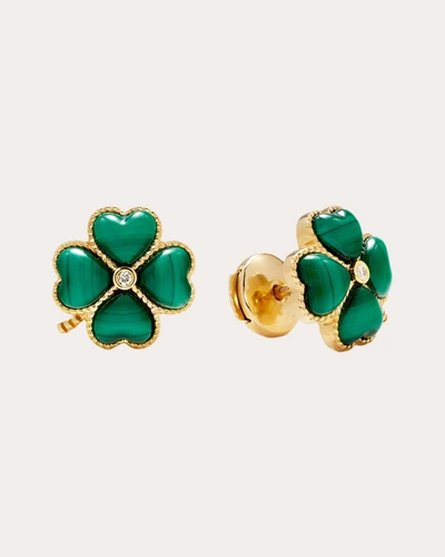 Yvonne Léon Women's Malachite Clover Dome Stud Earrings In Green