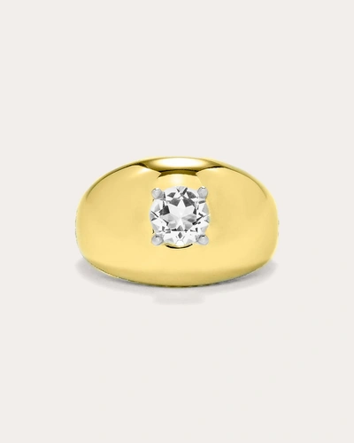Yvonne Léon Women's Topaz Two-tone Solitaire Dome Ring In Gold
