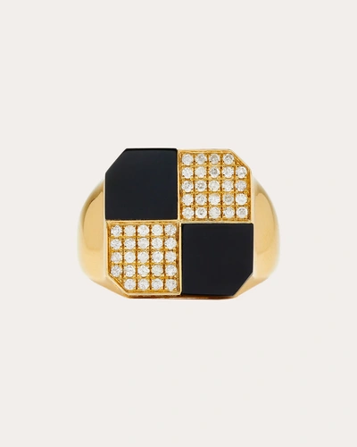 Yvonne Léon Women's Onyx & Diamond Small Damier Ring In Black