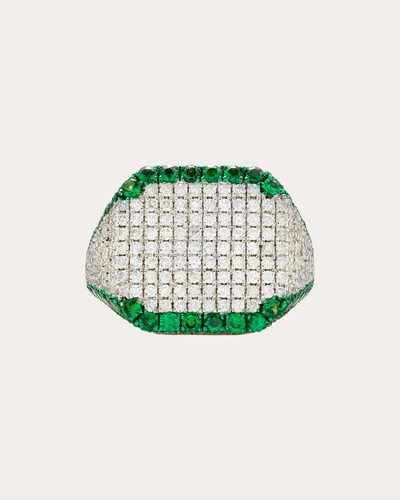 Yvonne Léon Women's Tsavorite & Diamond Princess Ribbon Signet Ring In Green