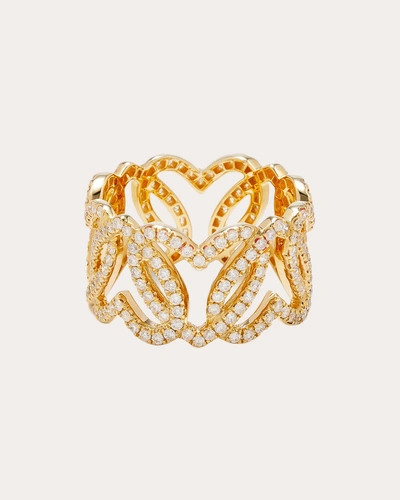 Yvonne Léon Women's Diamond Heart Mesh Ring In Gold