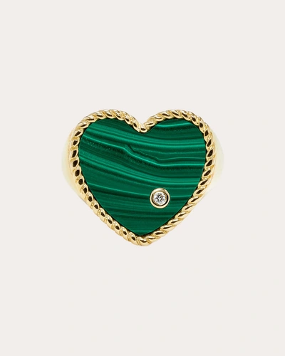Yvonne Léon Women's Malachite Heart Signet Ring In Green