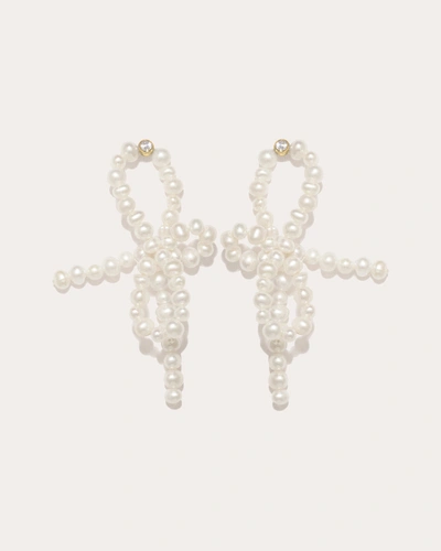 Completedworks Women's Loop‐the‐loop Earrings In White