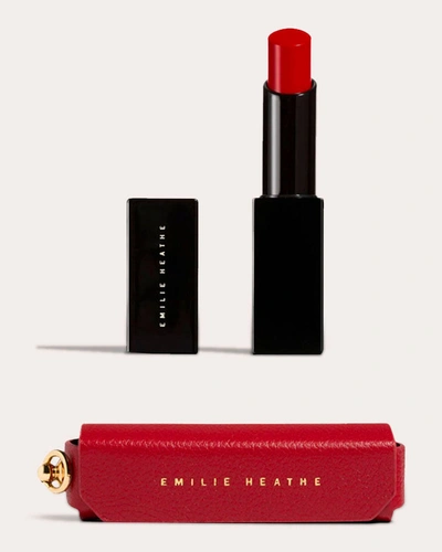 Emilie Heathe Women's Red Pout Lipstick & Leather Carrying Case Bundle