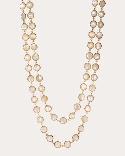 Syna Jewels Women's 36in Mother Of Pearl Chakra Necklace In Gold