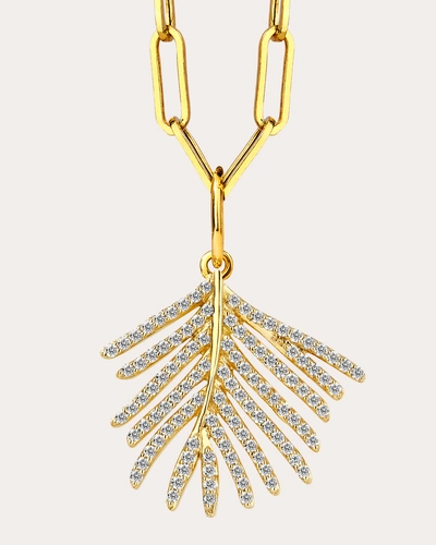 Syna Jewels Women's Diamond Jardin Palm Leaf Pendant In Gold