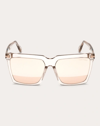 Tom Ford Women's Shiny Transparent Sunglasses In Light Sand/rose Gold