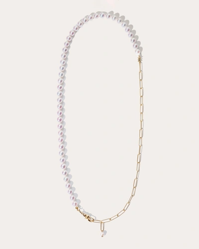 Milamore Women's Akoya Pearl & Diamond Classic Duo Chain Jr. Necklace In Pearl/gold