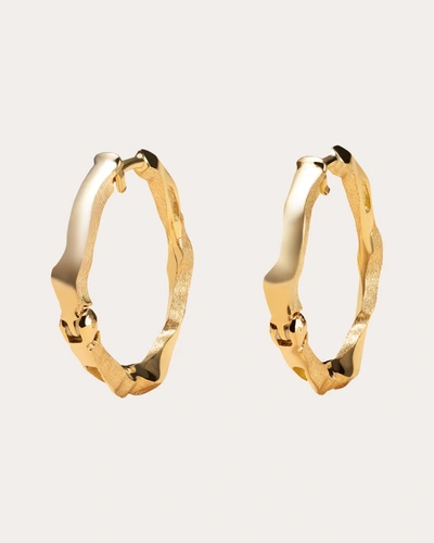 Milamore Women's 18k Gold Kintsugi En Medium Hoop Earrings