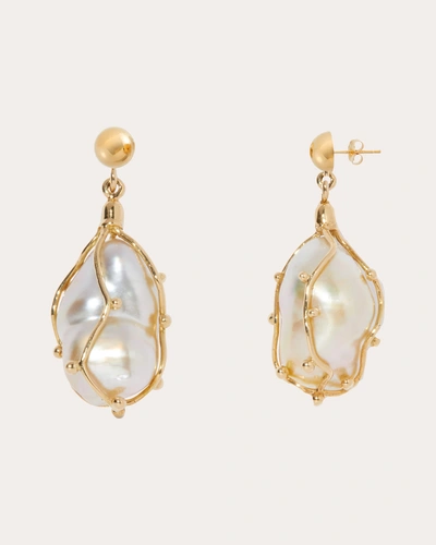 Milamore Women's Tahitian Pearl Kintsugi Drop Earrings In White