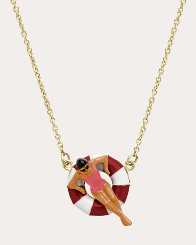 Aliita Women's Flotadora Pendant Necklace In Burgundy/bubblegum Pink