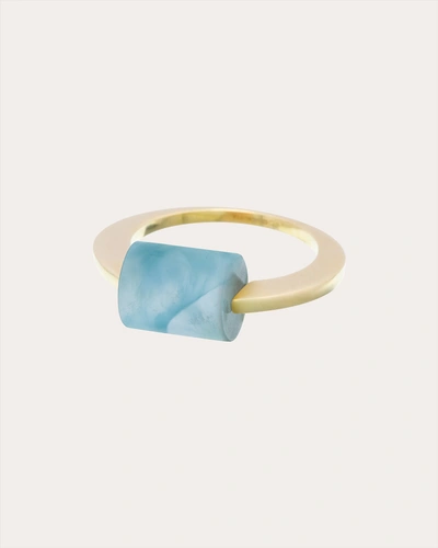 Aliita Women's Amazonite Deco Cilindro Ring In Blue